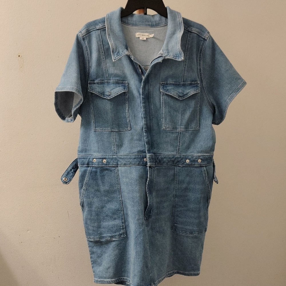 Good American Blue Denim Mini Dress
